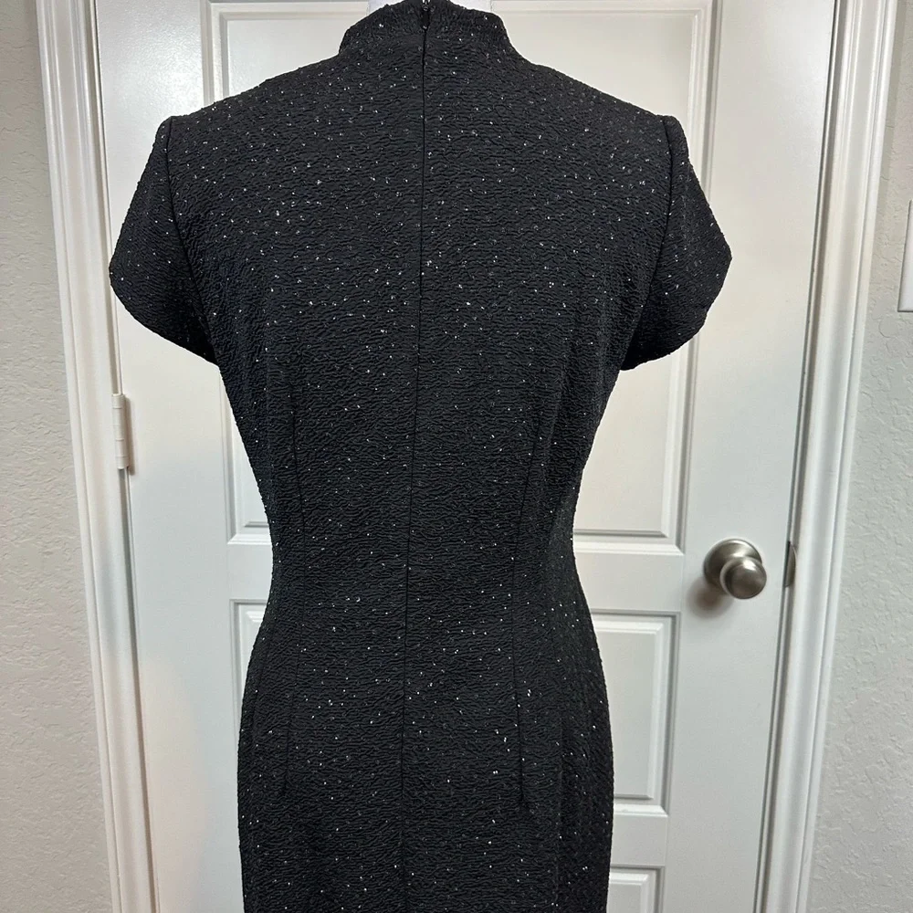 Vintage 90s David Warren New York Elegant Dress Raised Studded Details Size 8